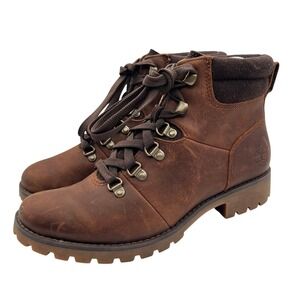 Timberland Courmayeur Valley Brown Leather Hiker Boots A1R3D Womens 6.5
